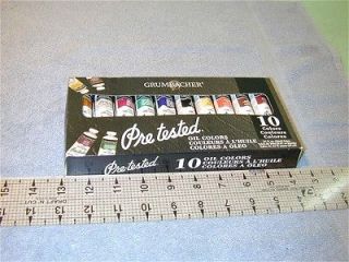 New 10 Grumbacher Pre Tested Oil Colors .81 fl oz (24ml) tubes