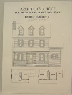 Dollhouse Plans Design #5 Architects Choice 112 Scale