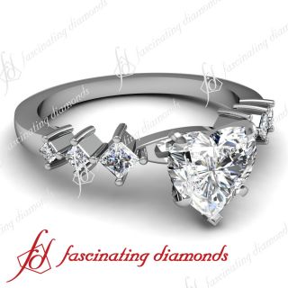 Shaped Diamond Kite Engagement Ring 14K SI2 CUTVERY GOOD H COLOR GIA