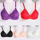 New Lace Push Up Full Cup Wire Free Cheap Bras 34B 36B 38B 5 Colors
