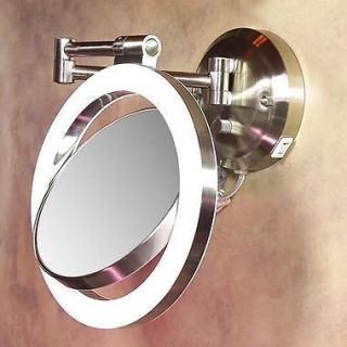 10x Zadro Magnifying Lighted Wall Mount Swing Arm Makeup Mirror