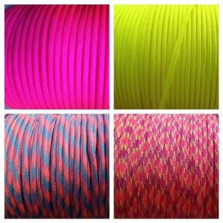 Paracord supplies to make survival bracelets,neon lemon, Hot Pink and
