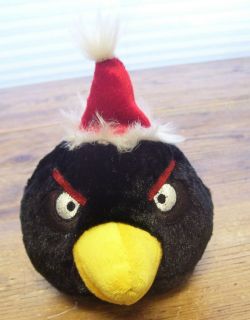 Angry Birds Black Crow Raven Santa Claus Good Stuff Toys Plush Stuffed