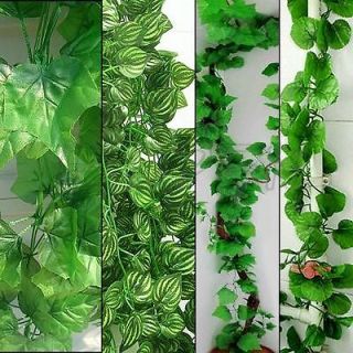 10Pcs Artificial Ivy Vine Green Leaves Foliage Plant For Garden Yard