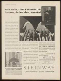 1930 Rudolf Ganz photo Steinway Ebonized Baby Grand piano trade ad