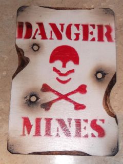 MINES WHITE, Paintball, Airsoft, army toy, boys toys, sign BEDROOM
