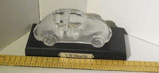 VW Beetle by Hofbauer W Germany Lead crystal & Plinth Great Rare 1980