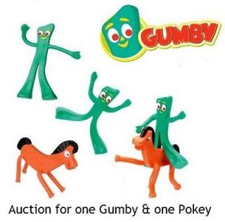 Gumbitty SET ONE Mini Gumby & ONE Mini Pokey Bendable Dolls Bendable