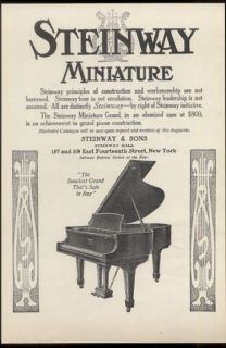 1910 Steinway Miniature baby grand piano photo vintage print ad