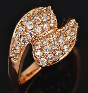 Lovely 9K Real Gold Filled Top CZ Womens Ring,size 7,Z 433