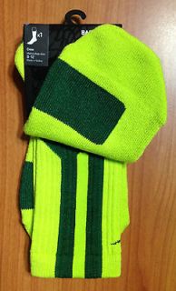 NIKE ELITE 2.0 Basketball Socks ATOMIC GREEN / GORGE GREEN Size Large