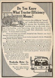 1913 WAUKESHA LONG STROKE TRACTOR MOTOR ENGINE AD WAUKESHA WI
