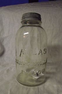 Vintage Atlas Clear Mason Jar 1/2 Gallon Jar with Zinc Lid