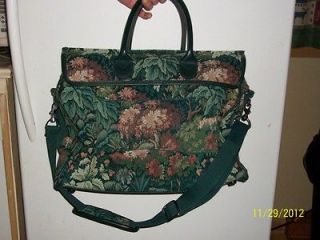 Green Floral Atlantic Wheeled Garment Bag Luggage Compartments Hanging