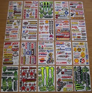 Motocross ATV Pocket Bike Quad MX Stickers 20 Sheets
