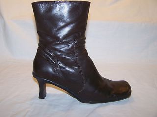 Maripe Sz 8 1/2 M Chocolate Brown Leather Boots Foxy
