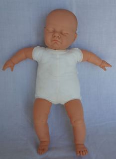 Berjusa Realistic Baby Doll Toy Tan White Embossed Hair Stuffed Plush