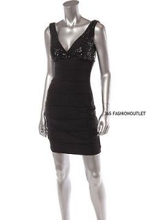 DARLIN New Womens Ladies Sleeveless Sequined Stretchy Dress Black