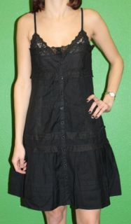 FORNARINA Womens Ashlin Black Lace Button up Sun Dress Sz Small $199