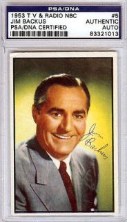 Jim Backus Autographed Signed 1953 Bowman Card PSA/DNA #83321013