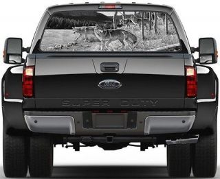 Wolf Pack Mountain Black & White Rear Window Graphic Decal Truck