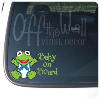 Kermit The Frog BABY ON BOARD Vinyl Car Decal Sticker