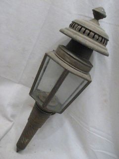 Early Brass Carriage Coach Lantern Fluid Lamp Light Auto Porch House