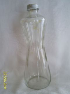 Vintage Wesson Oil Glass Bottle w/ Twist Metal Cap