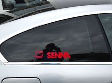 NEW Ayrton Senna F1 Car Window Showroom Sticker Red Formula 1