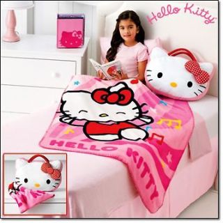 HELLO KITTY Throw Blanket with Matching Hello Kitty Pillow