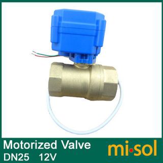 motorized ball valve DN25, 2 way 12V, electrical valve