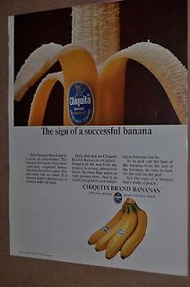 1965 CHIQUITA Banana advertisement, Chiquita label on peeling banana
