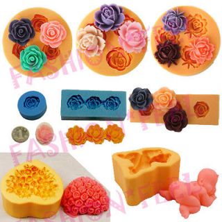 Silicone Chocolate Mould Cake Candy DIY Soap 8 Models Mini Flower/Baby