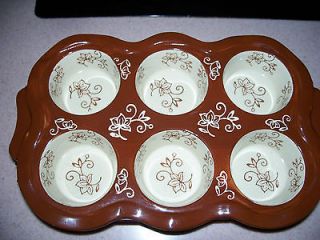 Temptations Floral Lace Chocolate 6 cup Muffin Bakeware