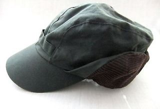 NEW BARBOUR SAGE GREEN WAXED COTTON HUNTING CAP BNWT