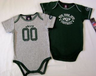 NY Jets Baby Infant One Piece Creeper 2 Pack NWT