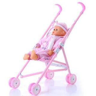 Baby Small Cart Collapsible Baby Walker Children Play House Toys Pink