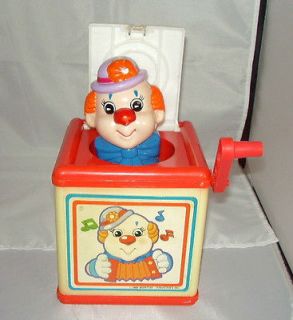 Classic baby toy Vintage 1988 Meritus Clown Jack in the Box, Works