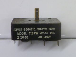 PARTS Frigidaire Cooktop 60s Electric Range 6564311 Burner SWITCH