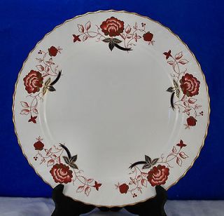ROYAL CROWN DERBY BALI 11 3/4 ROUND PLATTER Charger RUST RED FLOWERS