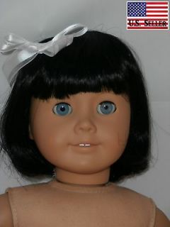 11 Doll Wig Shoulder Length Black Hair with Bangs Fits American Girls