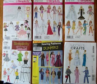 Barbie Clothes Pattern 1955 4702 4719 5785 7073 6258 6232 NEW & UNCUT