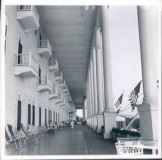 Vintage Beach Side Hotel Balconies Chairs Lined Up Porch Columns