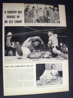 Vintage boxing images of Gene Fullmer vs Sugar Ray Robinson 1957