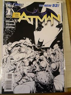 BATMAN # 1 NEW 52 1200 BLACK AND & WHITE SKETCH PENCIL VARIANT COVER