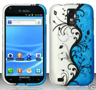 Blue Vine Rubber Hard Case For T Mobile Samsung Galaxy S 2 II S2 X