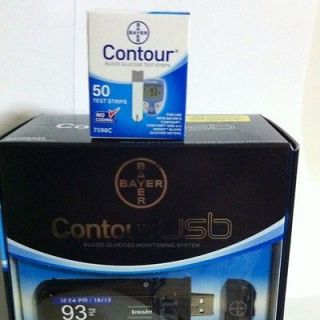 Bayer Contour Blood Glucose, 50 Test Strips And FREE Usb Meter