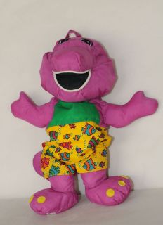 Hasbro Barney the Purple Dinosaur Fabric Plush Toy Stuffed Doll 1996