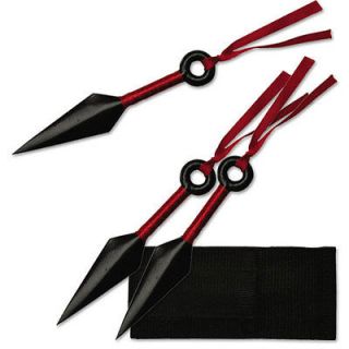 NEW 5 Perfect Point Heavy Black Naruto Kunai 3 Pc. Throwing Knife Set