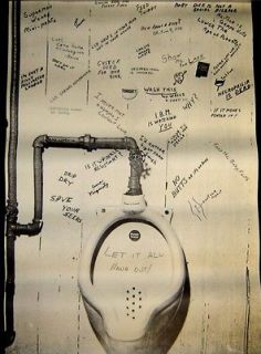 Auth Vintage 1970s~THE HEAD~70s Wall MENS URINAL Toilet Poster